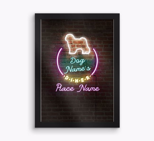 Neon Sign: Personalised {breedFullName} Framed Print